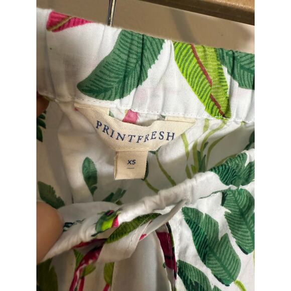 Printfresh Royal Palms Pink Basil Tropical Trees Monkey Pajama Pants Sz. XS - Picture 4 of 5